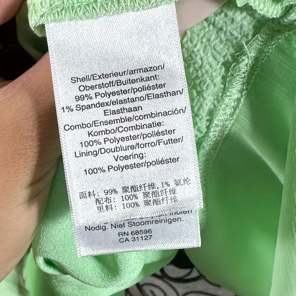 DKNY bubble crepe round band cutout crew neck chiffon blouse size XL - Picture 9 of 9